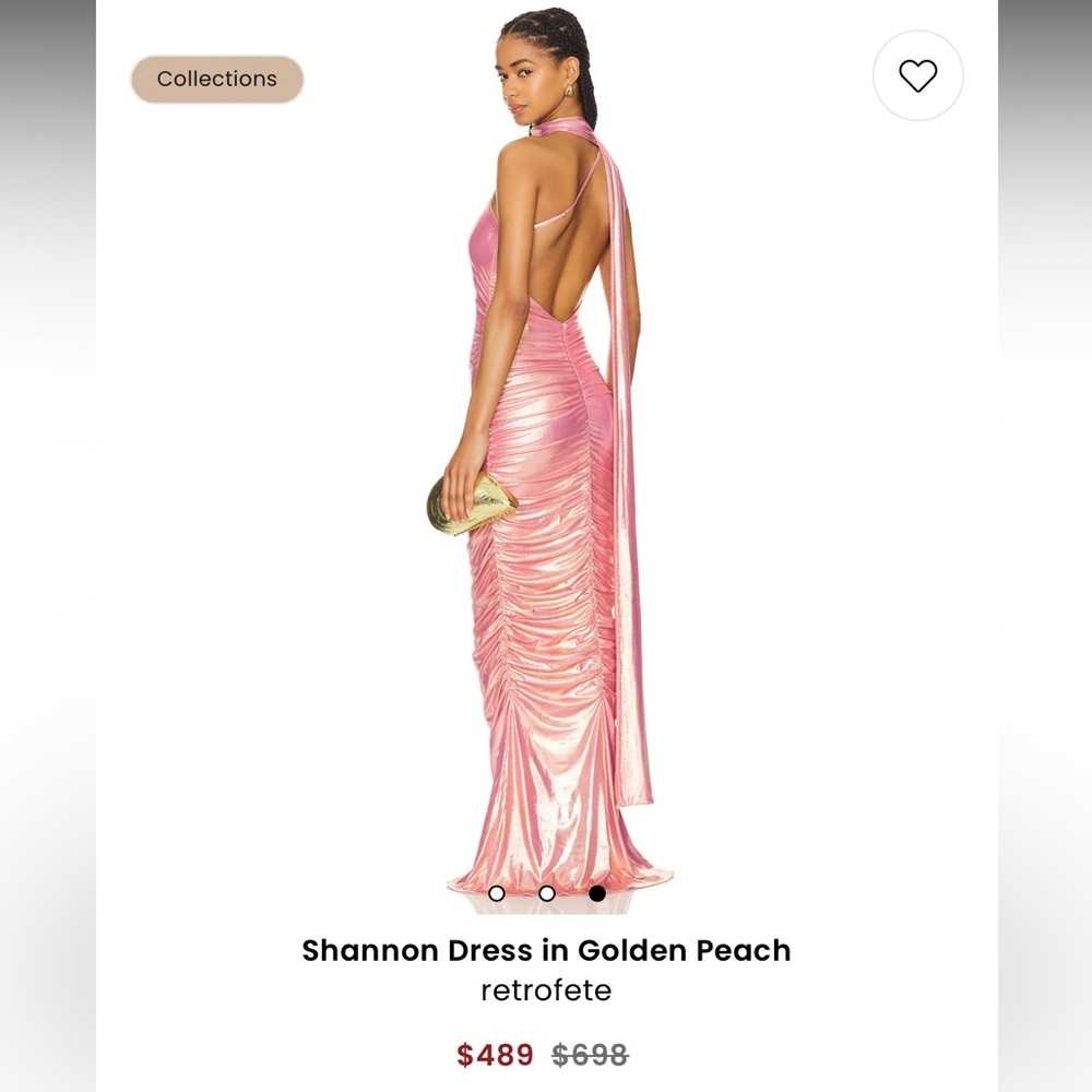 Retrofete Shannon Dress in Golden Peach
